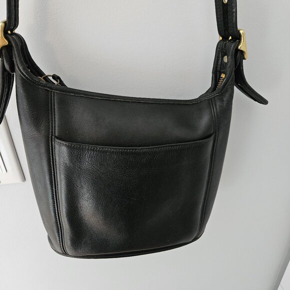 Vintage Coach Black Slim Duffle Sac - Made in USA (2000) - Like New Condition - Picture 1 of 15